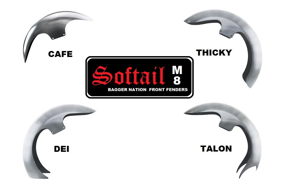 REAL STEEL FRONT FENDERS FOR 2018-PRESENT M8 "FL" SOFTAILS® (Includes fork adapters!)