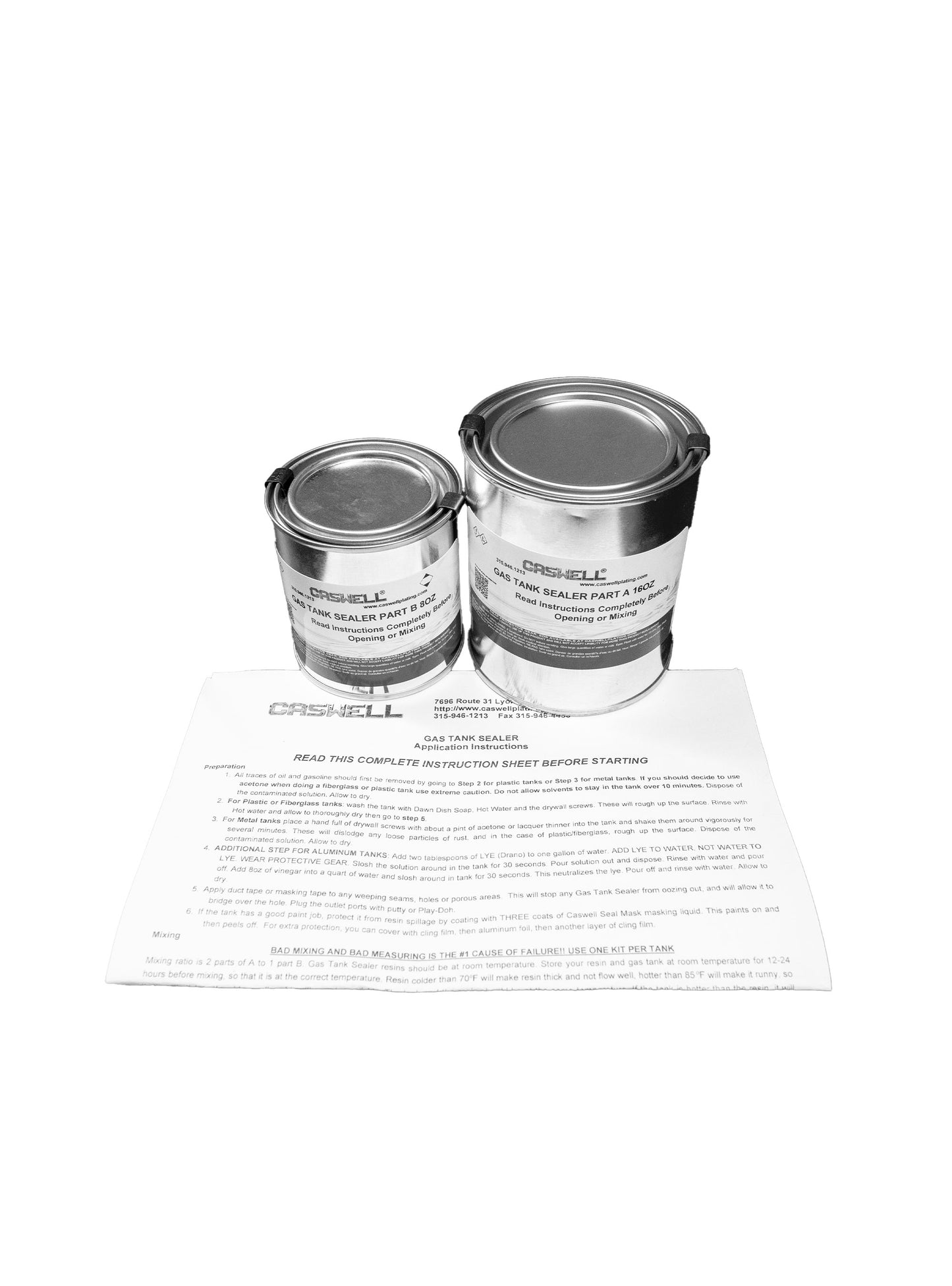 Caswell Epoxy Gas Tank Corrosion Protection - Clear
