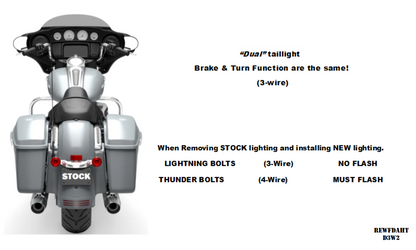 THUNDER BOLT TAILLIGHTS (RED RUN & BRAKE WITH AMBER SIGNAL)