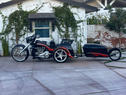 Harley-Davidson / Paul Yaffe 2022 Full Custom Chopper, Tri Glide with Bagger Nation 26" wheel, 20" matching rear wheels and full custom body! Also includes color matched Trailer!