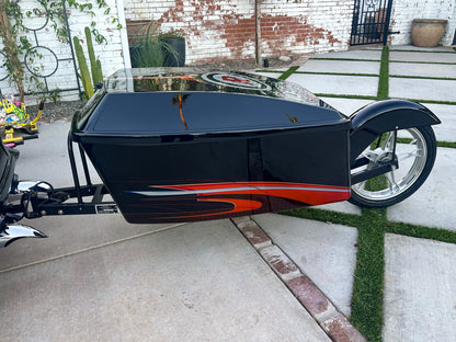 Harley-Davidson / Paul Yaffe 2022 Full Custom Chopper, Tri Glide with Bagger Nation 26" wheel, 20" matching rear wheels and full custom body! Also includes color matched Trailer!