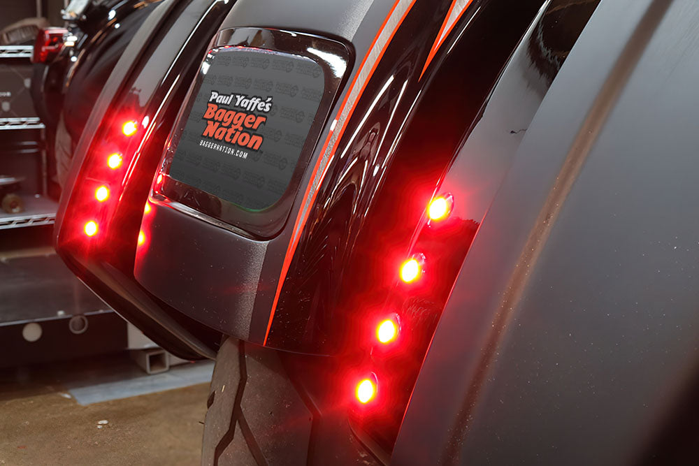 LIGHTNING BOLT TAILLIGHTS RED (RUN/BRAKE/TURN) WITH C.O.B. TECHNOLOGY