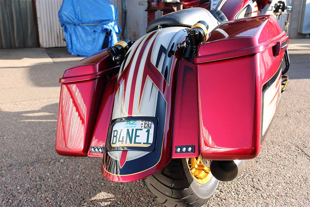 SHORT SPORT REAR FENDER SHOWN WITH TRI-POD TAIL LIGHTS