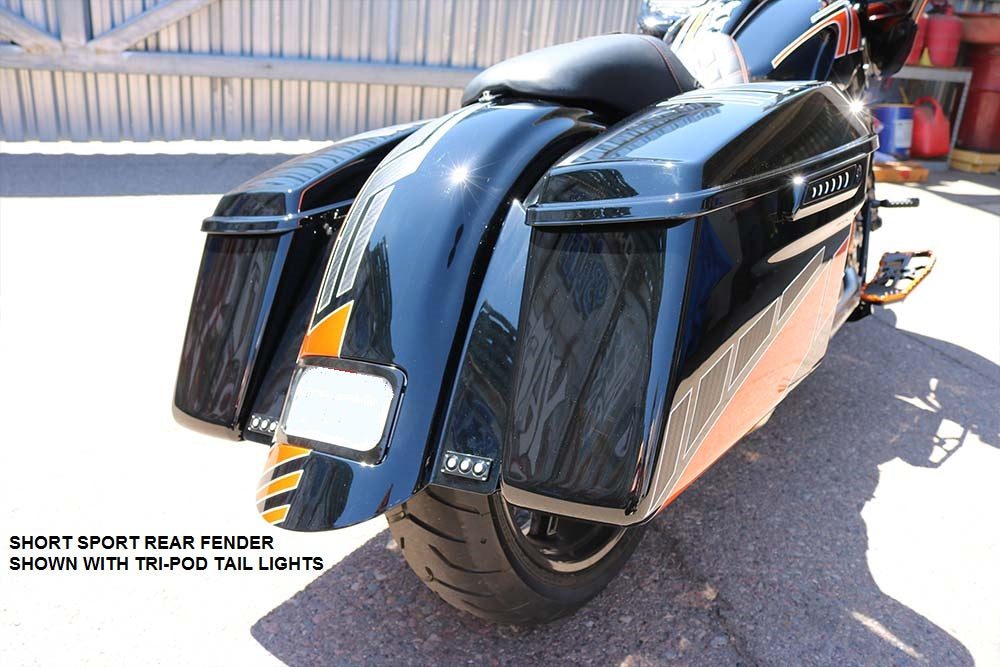 SHORT SPORT "SS" REAR FENDER FOR 2014-PRESENT "RUSHMORE" TOURING WITH FACTORY BAGS