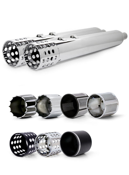 Monsta 45 Slip-on Mufflers Chrome - Pair