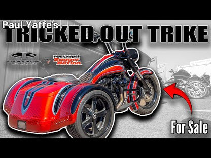 Harley-Davidson / Paul Yaffe 2022 Full Custom Freewheeler with Bagger Nation SRT Wide Performance Tire Kit & Matching Bushtec Trailer